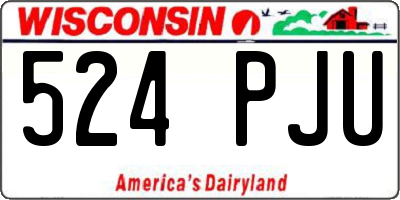 WI license plate 524PJU