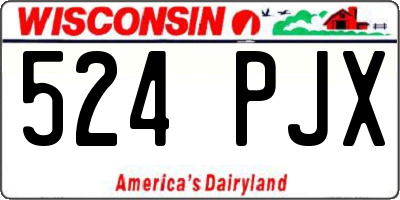 WI license plate 524PJX