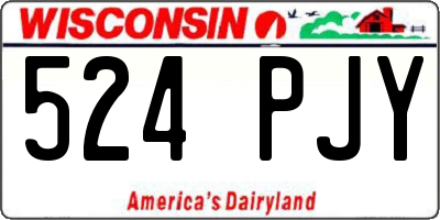 WI license plate 524PJY