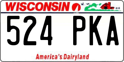 WI license plate 524PKA