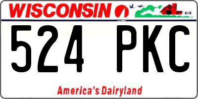 WI license plate 524PKC