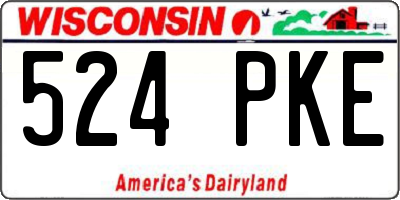 WI license plate 524PKE