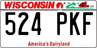WI license plate 524PKF