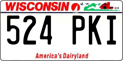 WI license plate 524PKI
