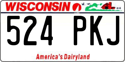 WI license plate 524PKJ
