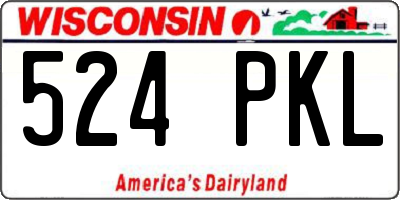 WI license plate 524PKL