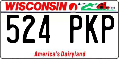 WI license plate 524PKP