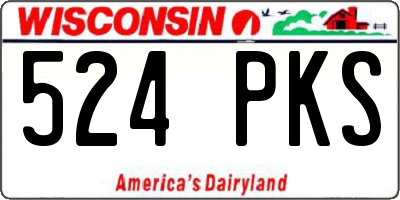 WI license plate 524PKS