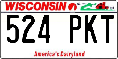 WI license plate 524PKT