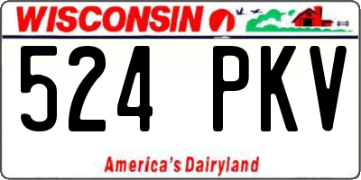 WI license plate 524PKV