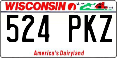 WI license plate 524PKZ