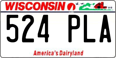 WI license plate 524PLA