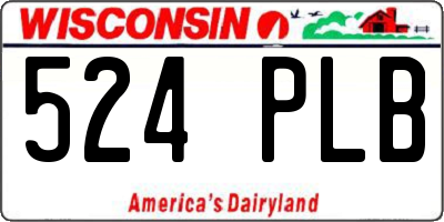 WI license plate 524PLB