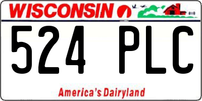 WI license plate 524PLC