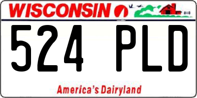 WI license plate 524PLD
