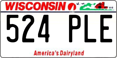 WI license plate 524PLE