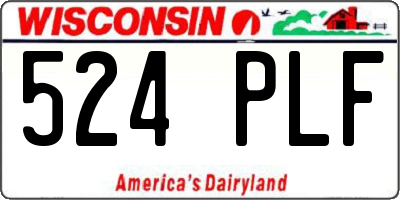 WI license plate 524PLF