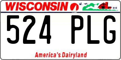 WI license plate 524PLG