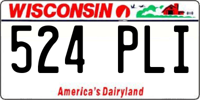 WI license plate 524PLI