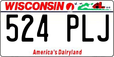WI license plate 524PLJ