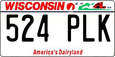 WI license plate 524PLK