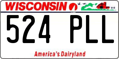 WI license plate 524PLL