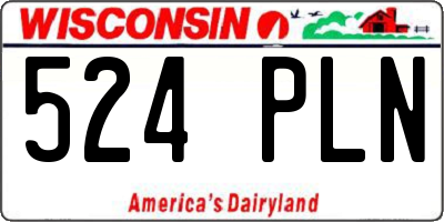 WI license plate 524PLN