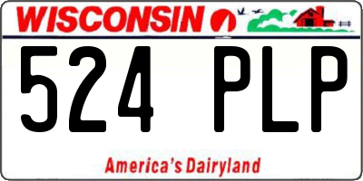 WI license plate 524PLP