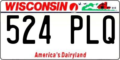 WI license plate 524PLQ