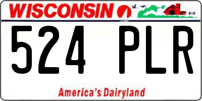 WI license plate 524PLR