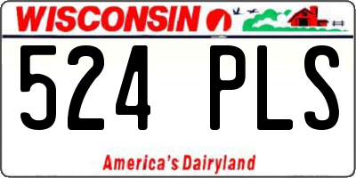 WI license plate 524PLS