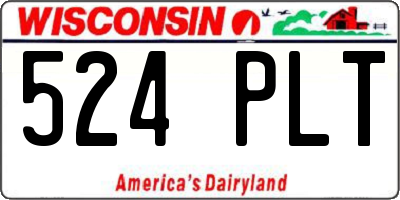 WI license plate 524PLT