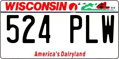 WI license plate 524PLW