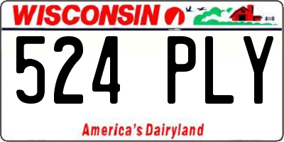 WI license plate 524PLY