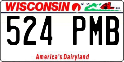 WI license plate 524PMB