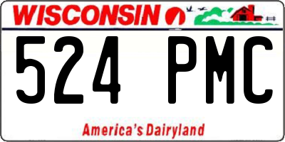 WI license plate 524PMC