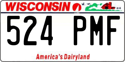 WI license plate 524PMF