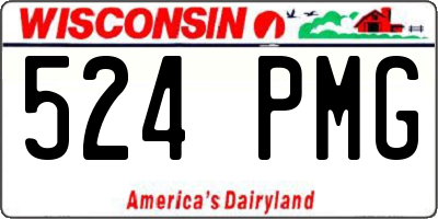 WI license plate 524PMG
