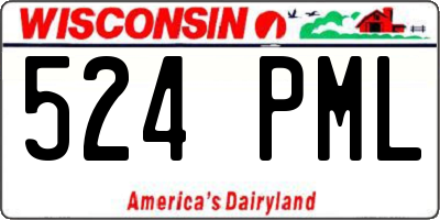 WI license plate 524PML