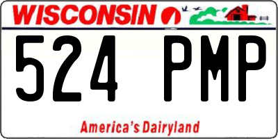 WI license plate 524PMP
