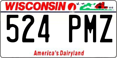 WI license plate 524PMZ