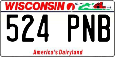 WI license plate 524PNB