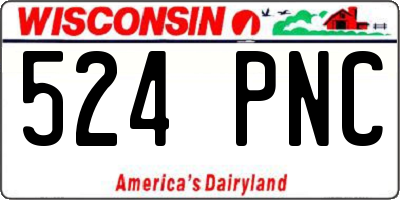 WI license plate 524PNC