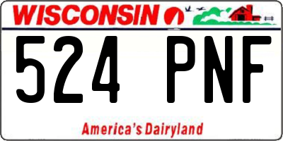 WI license plate 524PNF