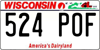 WI license plate 524POF