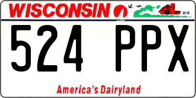 WI license plate 524PPX