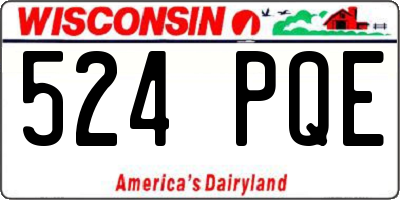 WI license plate 524PQE
