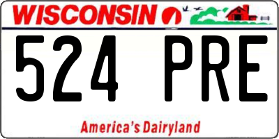 WI license plate 524PRE