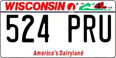 WI license plate 524PRU