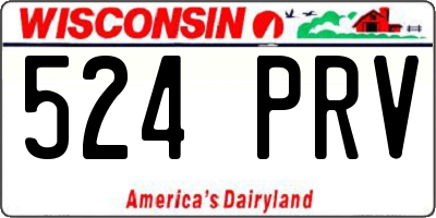WI license plate 524PRV
